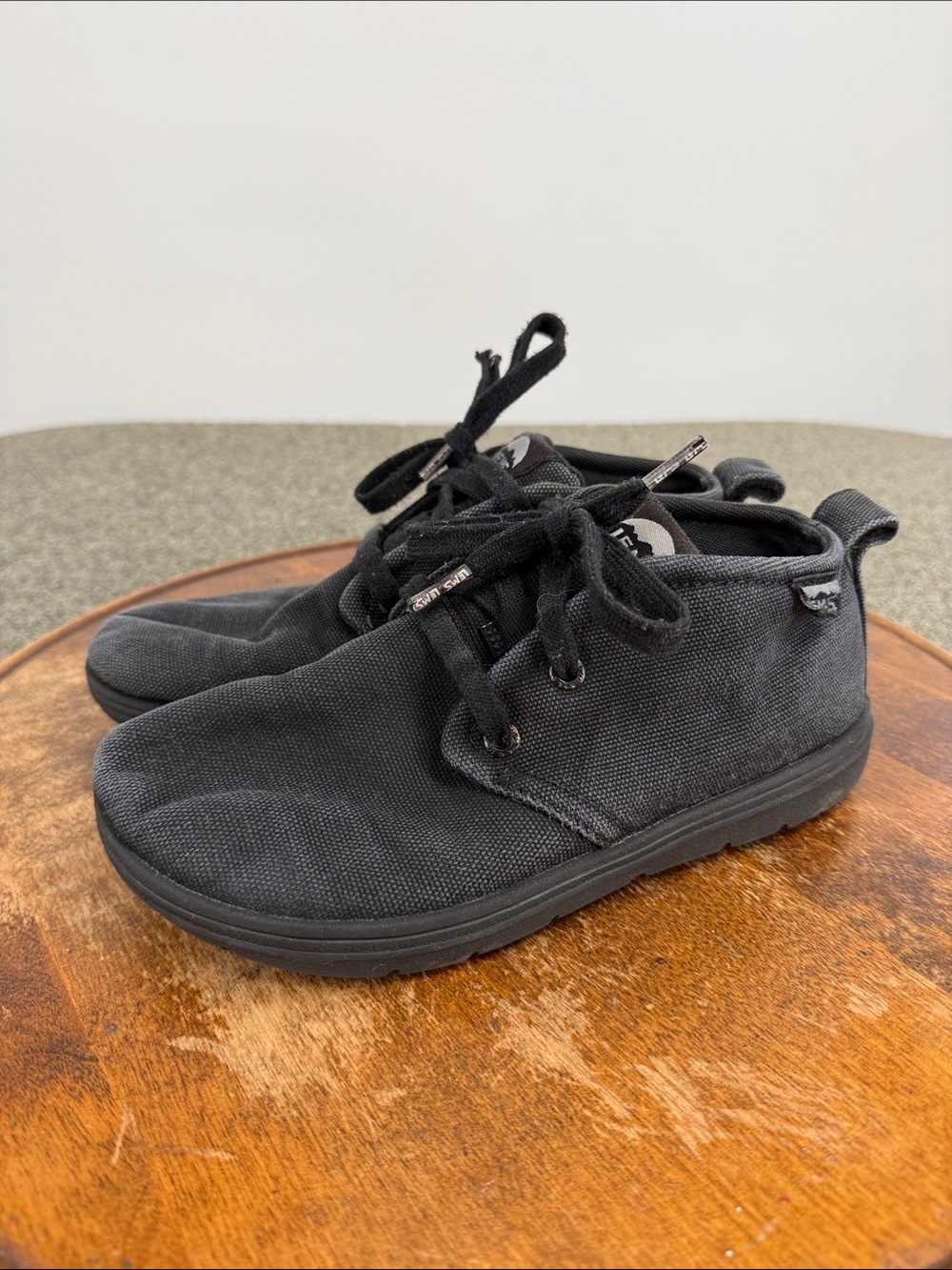 Lems Shoes Wm 6 Mens 4.5 Black Canvas Casual Chukka Sneakers Minimal Barefoot